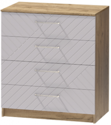 Комод №1 "Иннэс-7", Крафт золотой/Грэй софт