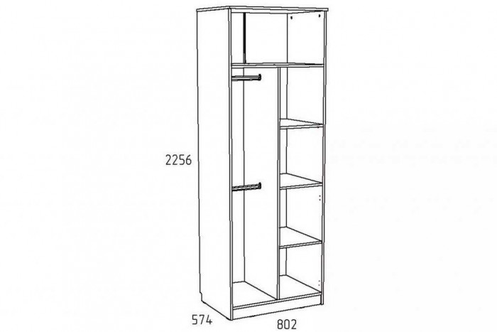 Шкаф для одежды НМ 014.07 «Фанк» Дуб сонома/белый скандинавский