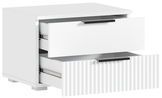 Марвэл Тумбы прикроватные 2шт, Белый/Браш белый