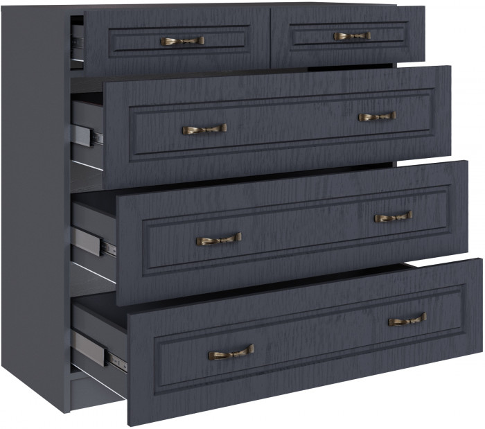 Комод с 5-мя ящиками Апполия, Графит серый/Лунный кратер