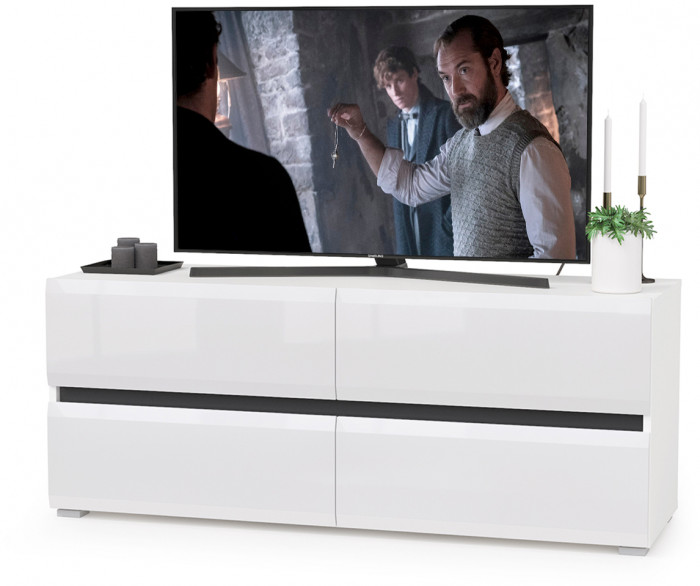 Сидней Комплектация № 034, корпус белый/чёрный/фасады МДФ белый глянец