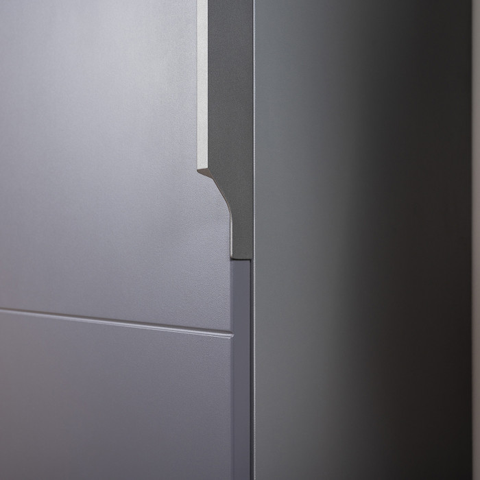 Октава Прихожая 16, цвет серый графит/дуб крафт золотой/фасады МДФ серый графит, ШхГхВ 97,1х35,4х197,6 см., универсальная сборка