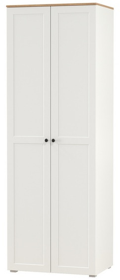 Остин 13.336.02 Шкаф для одежды(две двери), цвет белый шагрень/дуб крафт золотой, ШхГхВ 80х54,6х229,8 см.