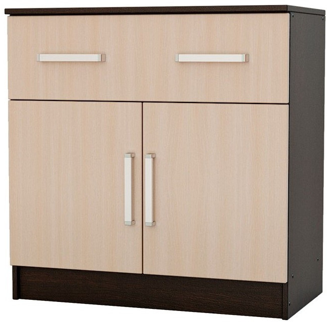 Бася Комод 1 ящик 2 двери (Белый)