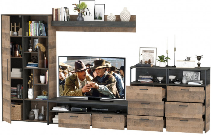 Трувор Гостиная 103, дуб гранж песочный/интра