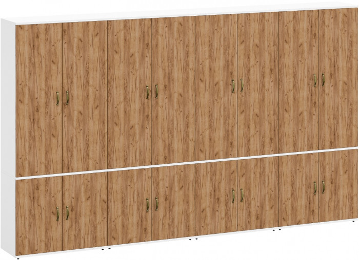 Лидер-8 Шкаф МД 20Б 4 шт., цвет белый шагрень/крафт золото, ШхГхВ 320х37,5х190 см., НЕ универсальная сборка