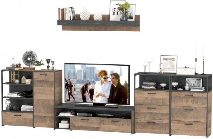 Трувор Гостиная 105, дуб гранж песочный/интра