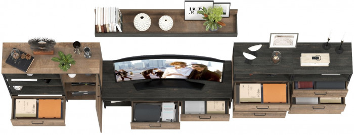 Трувор Гостиная 105, дуб гранж песочный/интра