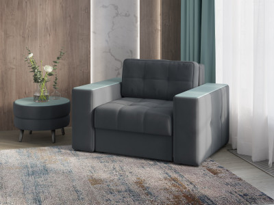 Кресло-кровать Виконт, Серый/МДФ Бриз