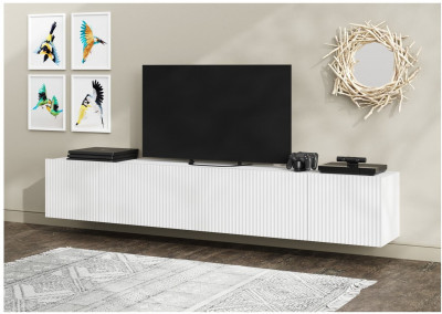 Тумба ТВ Сканди Стиль (Белый / Белый глянец)
