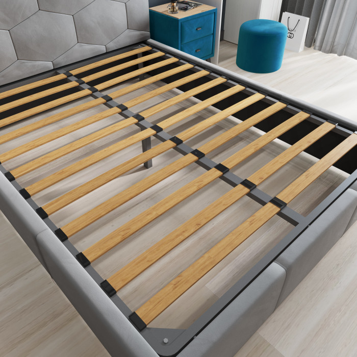 Манука Кровать интерьерная 120 серый, ортопед