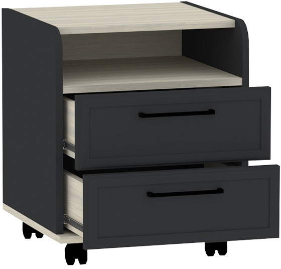 Тумба офисная Аурелио 94, Антрацит-Блеквуд Сатиновый