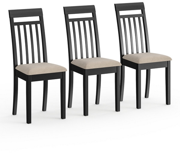 Три стула Мебель--24 Гольф-11 разборных, цвет венге, обивка ткань велюр капучино 25, ШхГхВ 40х40х100 см., от пола до верха сиденья 47 см.