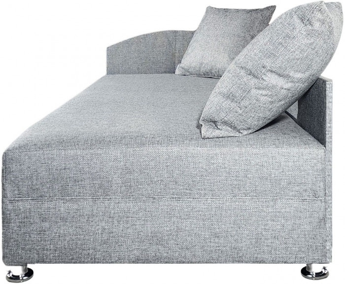 Кровать тахта односпальная 80х185, левый угол, рогожка, серый