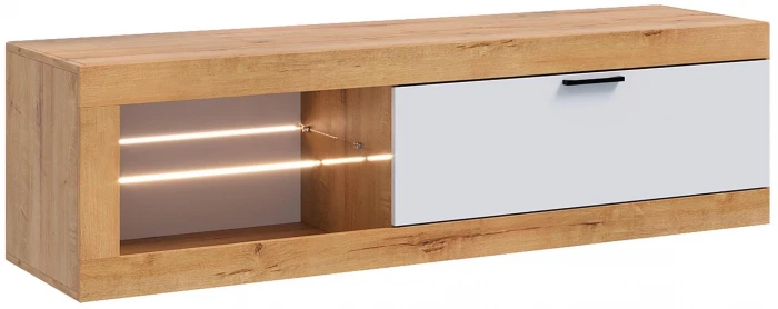 Прага Модульная Гостиная, вариант №1, Дуб Вотан/Белый глянец