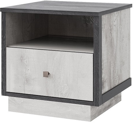 Тумба прикроватная "Тиффани" - Бетон пайн светлый/Дуб шале графит