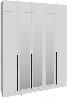 Шкаф 2,0 с антресолью и зеркалом Мадрид, Белый