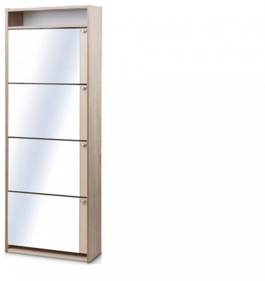 Обувница Комфорт К-4s с зеркалом Дуб сонома