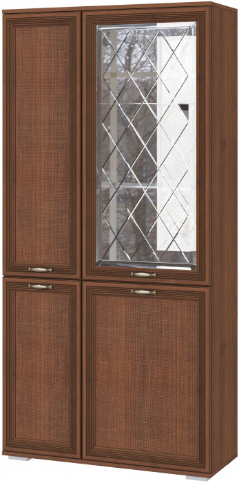 Ливорно Шкаф с полками и витриной ЛШ-6 орех донской