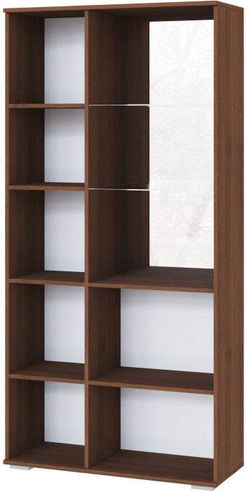 Ливорно Шкаф с полками и витриной ЛШ-6 орех донской