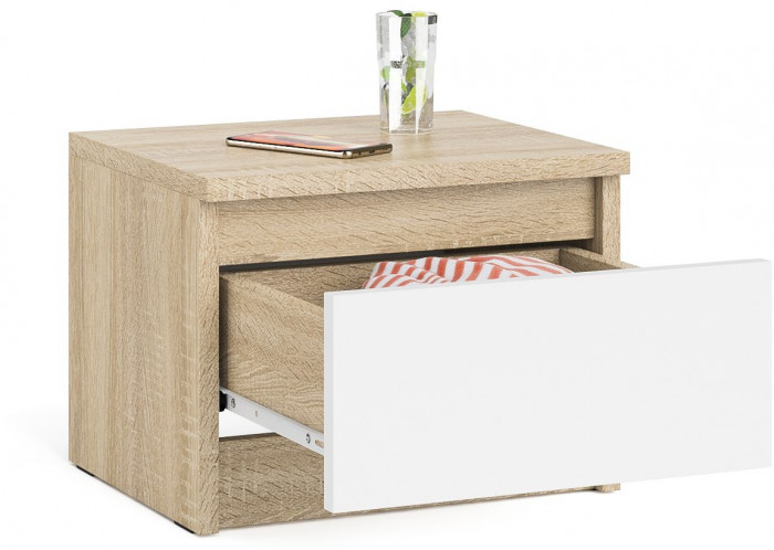 Мори Тумба прикроватная ТПМ400.1, дуб сонома/белый