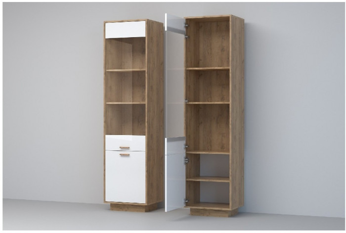 Эго Пенал ПС-1 ПД (Глянец Белый/Бетон Светлый)