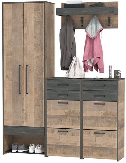 Трувор Прихожая 206, дуб гранж песочный/интра