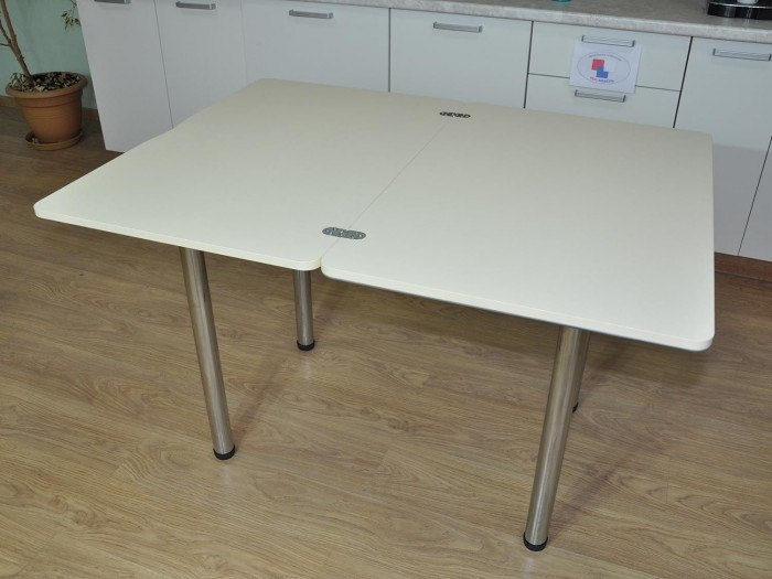 Симпл фотопечать стол обеденный раскладной / ирис/дуб молочный/хром