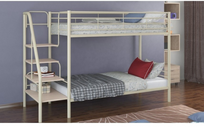 Двухъярусная кровать Толедо 90х190, слоновая кость / Дуб