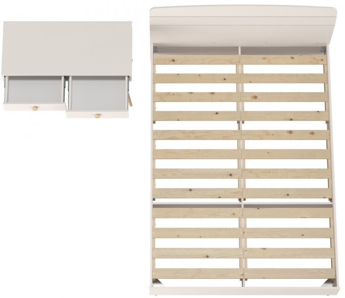 Афина Спальня Кровать 1400 + Стол, цвет кашемир серый, ШхГхВ 144,6х210,2х95,7 + 100х45х76 см., сп.м. 1400х2000 мм., б/м, основание есть