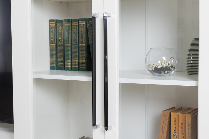 Валенсия Гостиная № 077, ЛДСП белый шагрень/МДФ белый шагрень