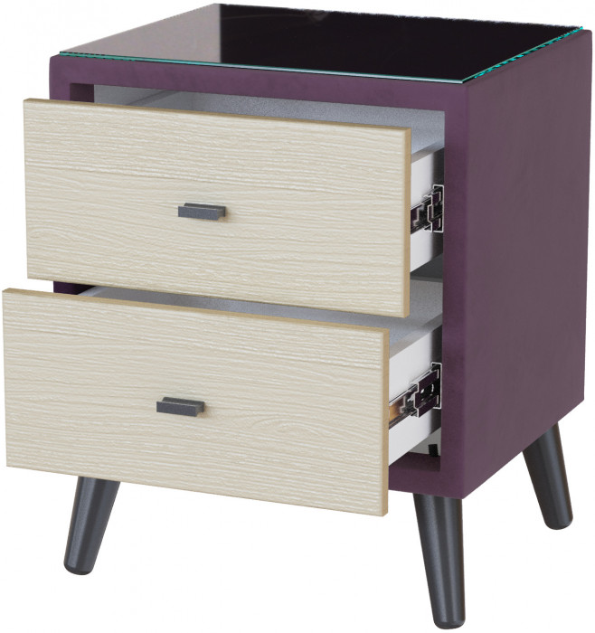 Тумба прикроватная интерьерная Ланс винный/мдф клен кремовый