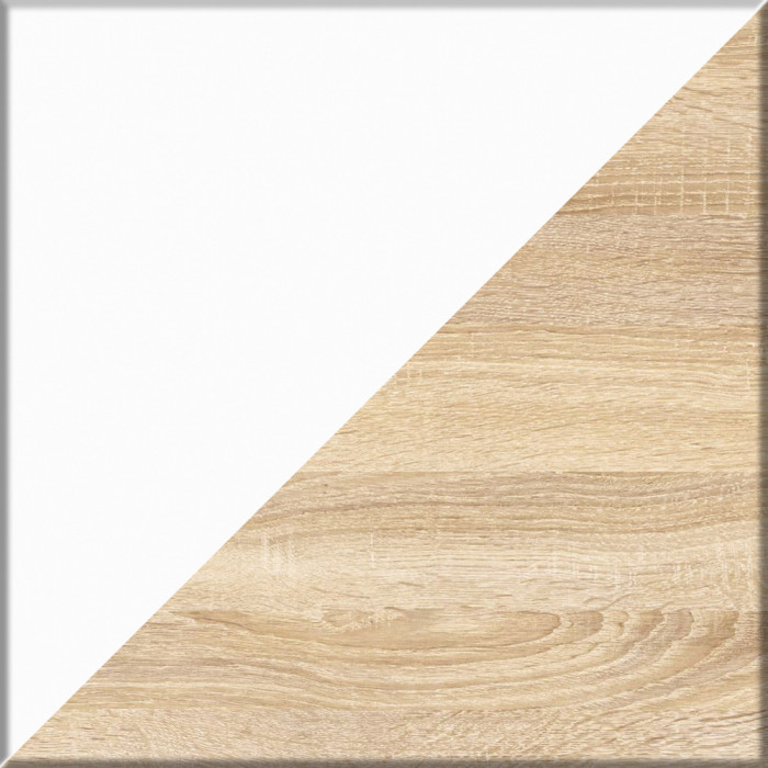 Мори компьютерный стол МС-1 левый + Тумба МТВ1204.1, дуб сонома/белый