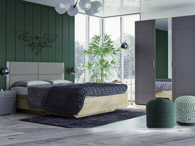 Спальня Livorno 2 дуб бунратти / софт графит