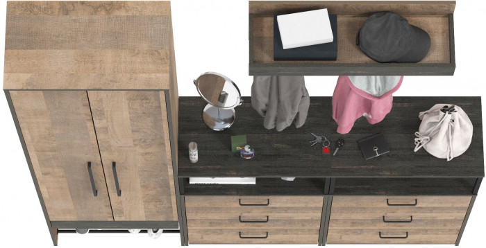 Трувор Прихожая 207, дуб гранж песочный/интра