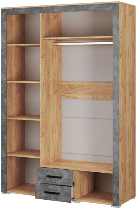 Шкаф 3-ств. Адель (1490*2200*520) дуб крафт золотой/ателье светлое