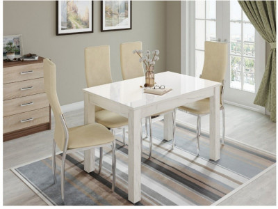 Стол обеденный Норман 1000х600 дуб крафт белый/лакобель ваниль