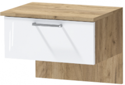 Тумба приставная "Иннэс-7", Крафт золотой/Белый глянец