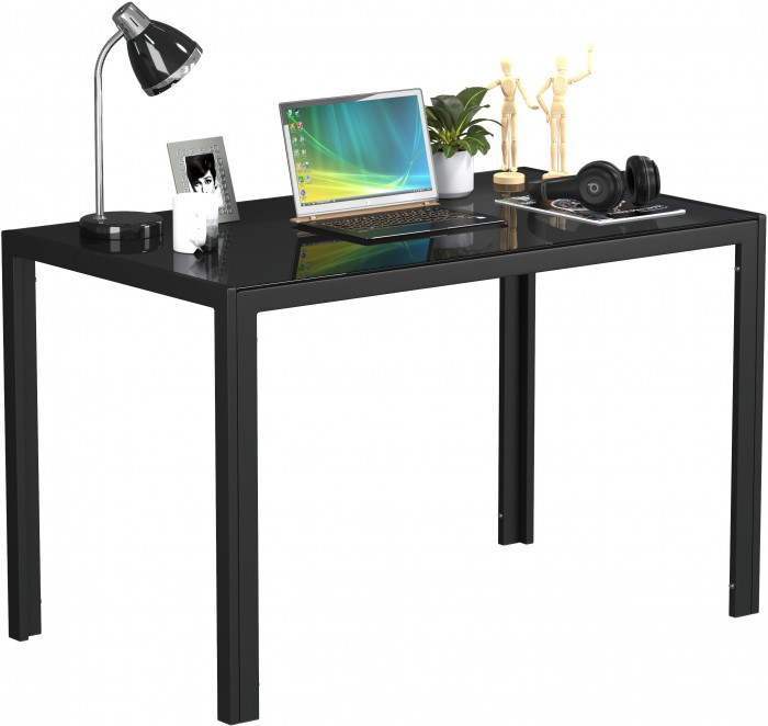 Обеденный стол Мебель--24 DT-1481, цвет чёрный, ШхГхВ 120х70х75 см., столешница закалённое стекло 6 мм., максимальная нагрузка 80 кг.