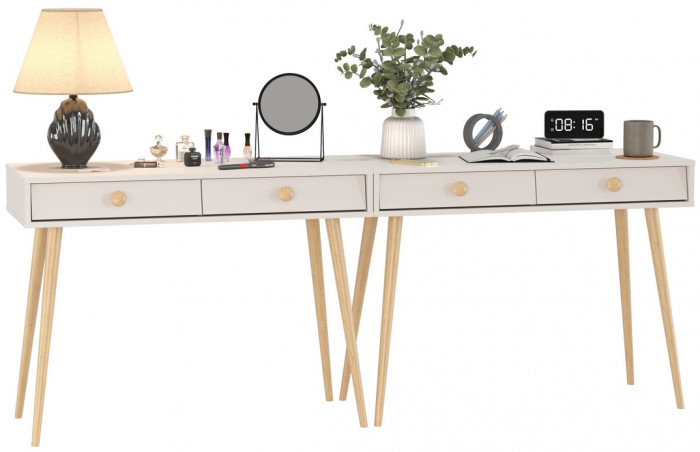 Афина Спальня Стол х 2, кашемир серый