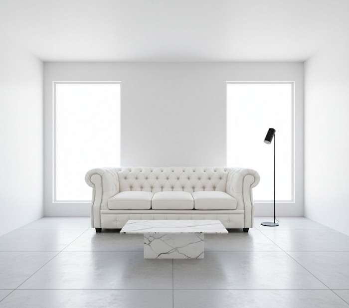 Диван Честер ЛОФТ 3-х местный, белый