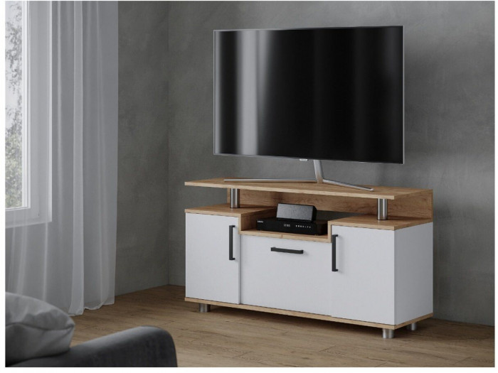 Тумба ТВ 003с дуб крафт золотой/белый