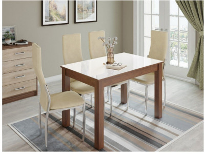 Стол обеденный Норман 1000х600 орех шоколадный/лакобель белый