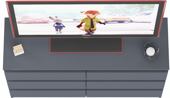 Мори Комод МК1200.6, цвет графит, ШхГхВ 120,4х41х73 см.