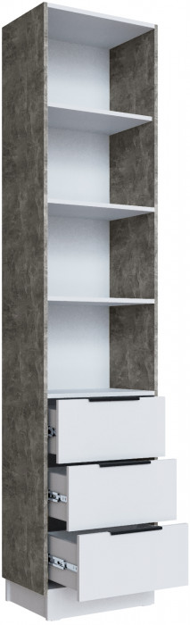 Шкаф Мадрид, композиция 12, Белый/Ателье светлое