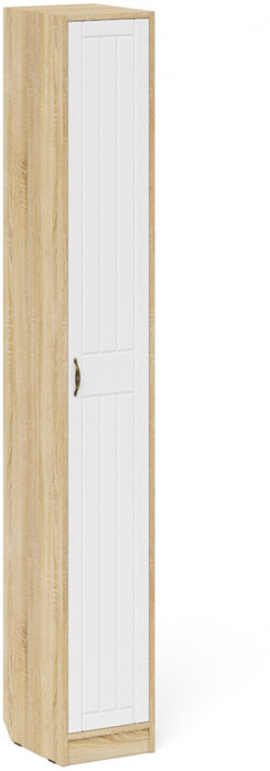 Прихожая П-6 Компоновка № 29, цвет дуб сонома/фасады МДФ белое дерево фрезеровка прованс, ШхГхВ 140х50х210 см., универсальная сборка