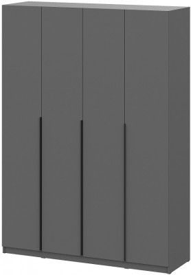 Шкаф распашной с наполнением (11 полок + штанга) ШК 5 (1600), Графит