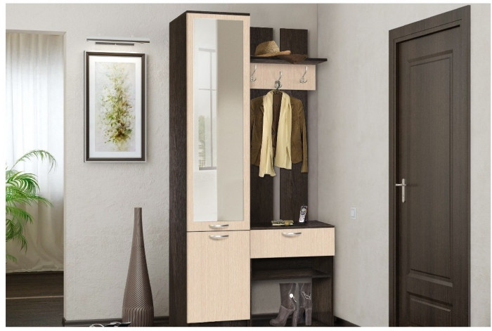 Прихожая Иннэс-3 (Белый глянец/Дуб Крафт Золотой)