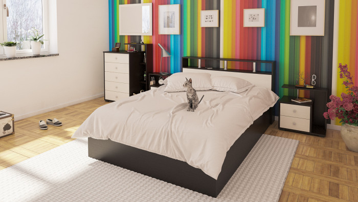 Камелия Кровать 1400, венге/дуб лоредо