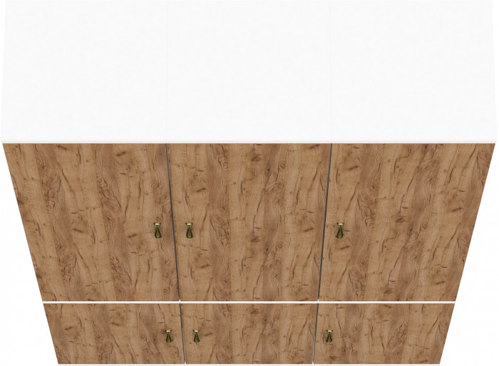 Лидер-8 Пенал МД 22Б 3 шт., белый шагрень/крафт золото